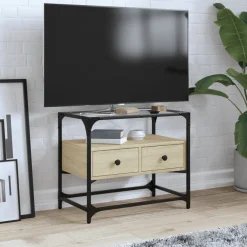 Szafka Pod Telewizor Półka Stolik RTV Brązowy 60x35x51 cm