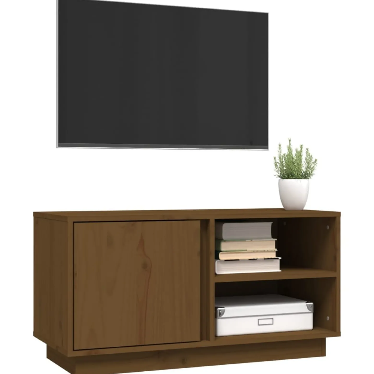 Szafka pod Telewizor Rtv Brąz Mat Drzwiczki Nowoczesny 80x35x40,5cm