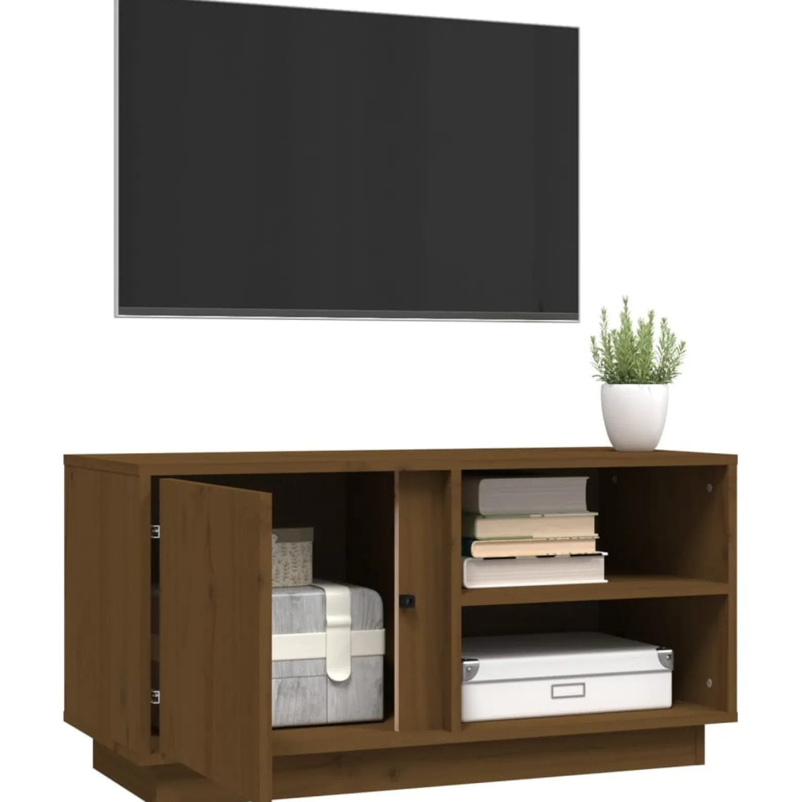 Szafka pod Telewizor Rtv Brąz Mat Drzwiczki Nowoczesny 80x35x40,5cm