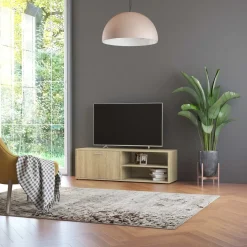 Szafka Pod Telewizor Stolik Półka Szafka RTV Brązowa 120x34x37 cm