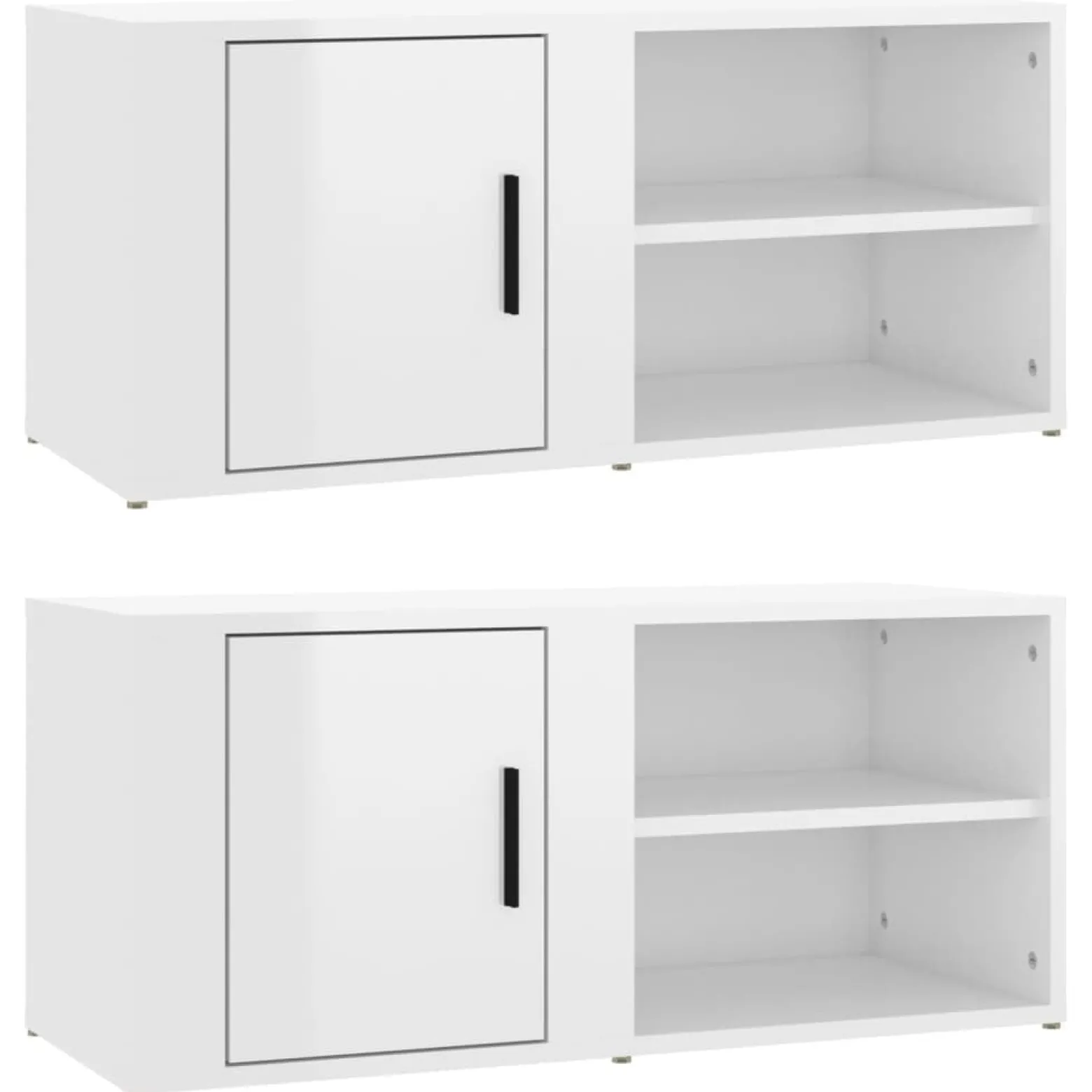 Szafka Pod Telewizor Szafka RTV Komoda Biały Połysk 80x31,5x36 cm