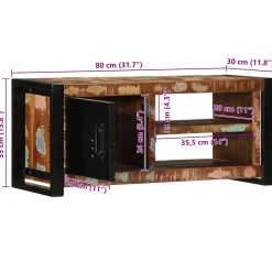 Szafka Pod TV Szafka Pod Telewizor RTV Drewniana Półka 80x30x35 cm