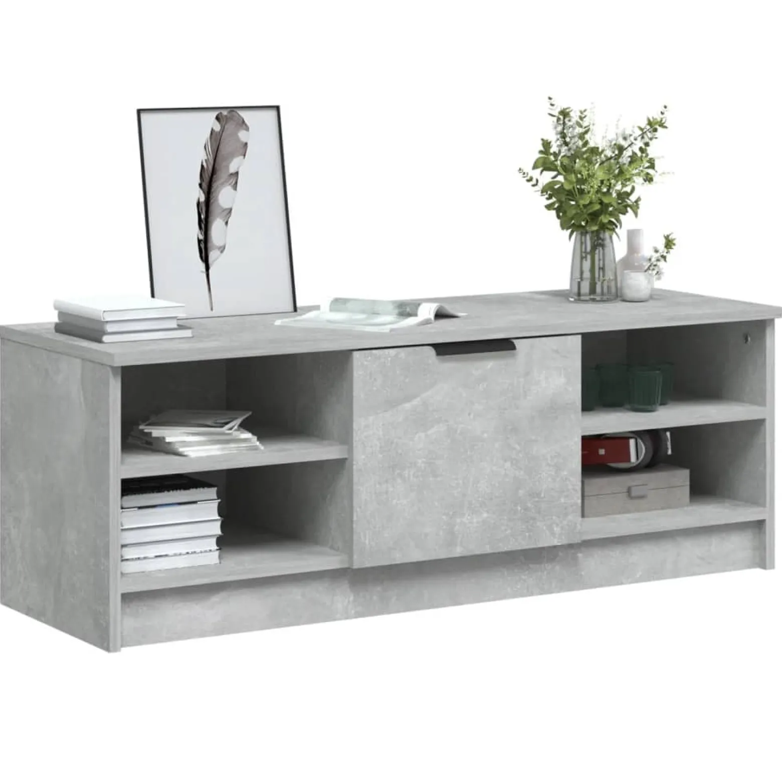 Szafka pod TV szarość betonu 102x35.5x36.5 cm