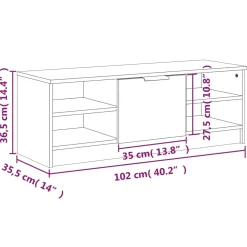 Szafka pod TV szarość betonu 102x35.5x36.5 cm