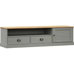 Szafka pod TV VIGO szara 156x40x40 cm lite drewno sosnowe