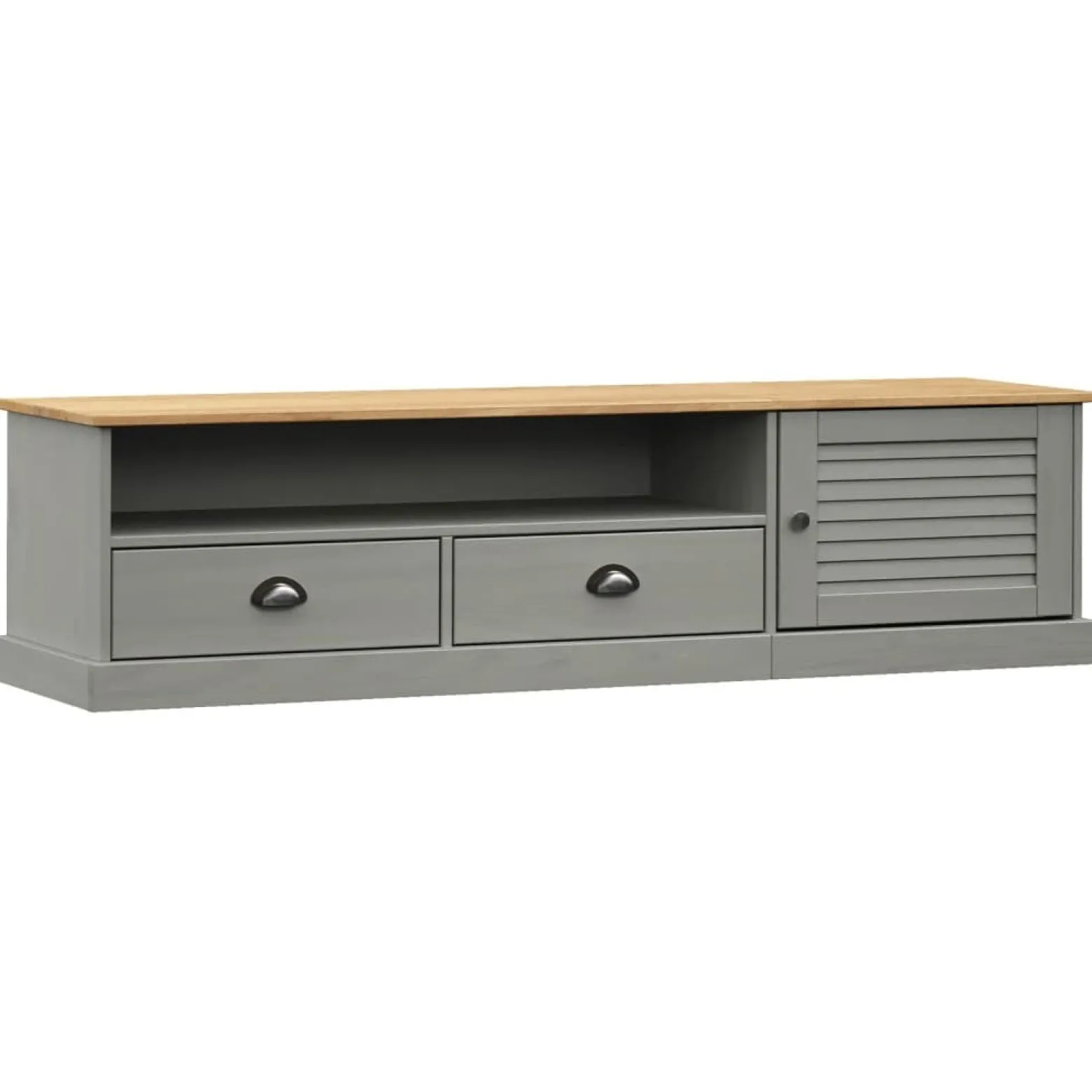Szafka pod TV VIGO szara 156x40x40 cm lite drewno sosnowe