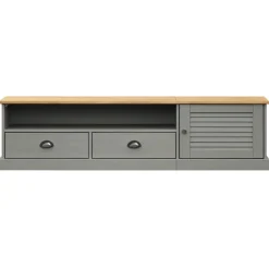 Szafka pod TV VIGO szara 156x40x40 cm lite drewno sosnowe