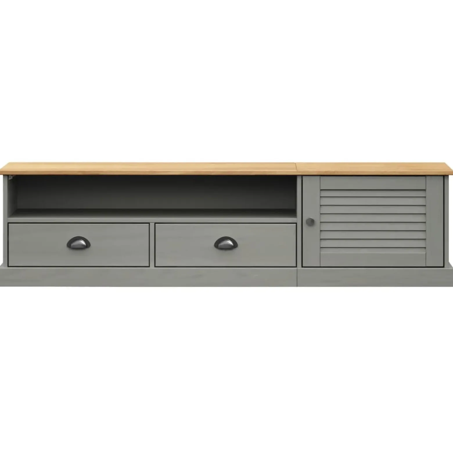 Szafka pod TV VIGO szara 156x40x40 cm lite drewno sosnowe