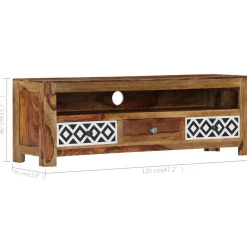 Szafka pod TV, 120x30x40 cm, lite drewno akacjowe