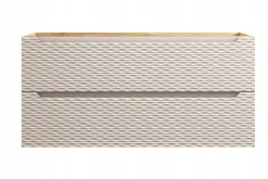 Szafka pod Umywalkę 120 cm BEŻ Wisząca FRONTY 3D OCEAN BEIGE