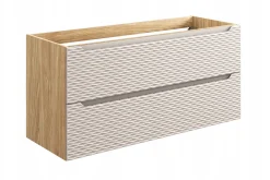 Szafka pod Umywalkę 120 cm BEŻ Wisząca FRONTY 3D OCEAN BEIGE