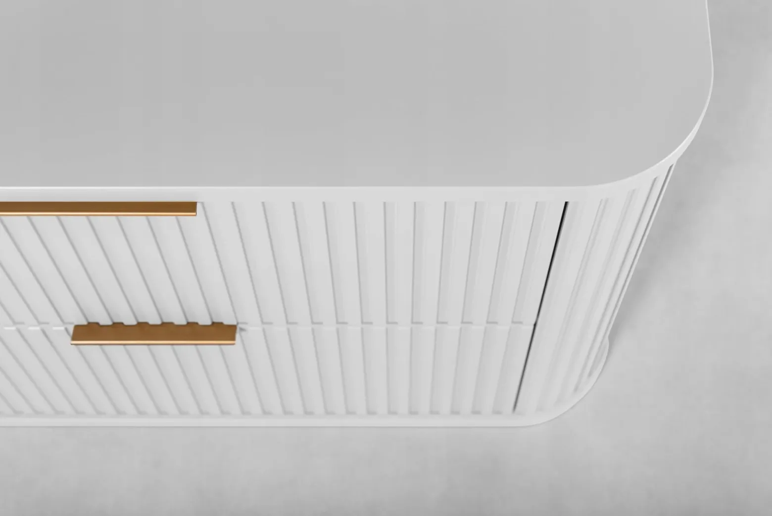 Szafka Pod UMYWALKĘ 80 cm Białą Wisząca RYFLOWANA GLAMOUR