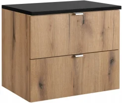 Szafka Pod Umywalkę 80 cm CZARNY BLAT WISZĄCA 2S NOVA OAK