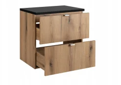 Szafka Pod Umywalkę 80 cm CZARNY BLAT WISZĄCA 2S NOVA OAK