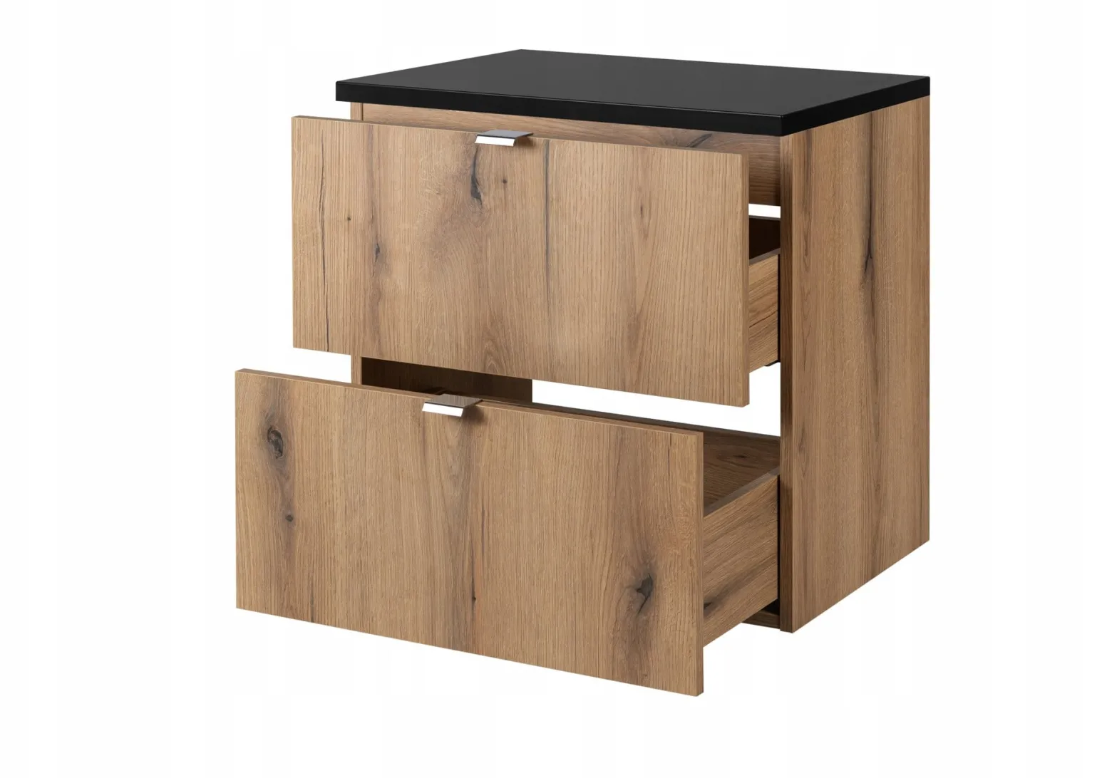 Szafka Pod Umywalkę 80 cm CZARNY BLAT WISZĄCA 2S NOVA OAK