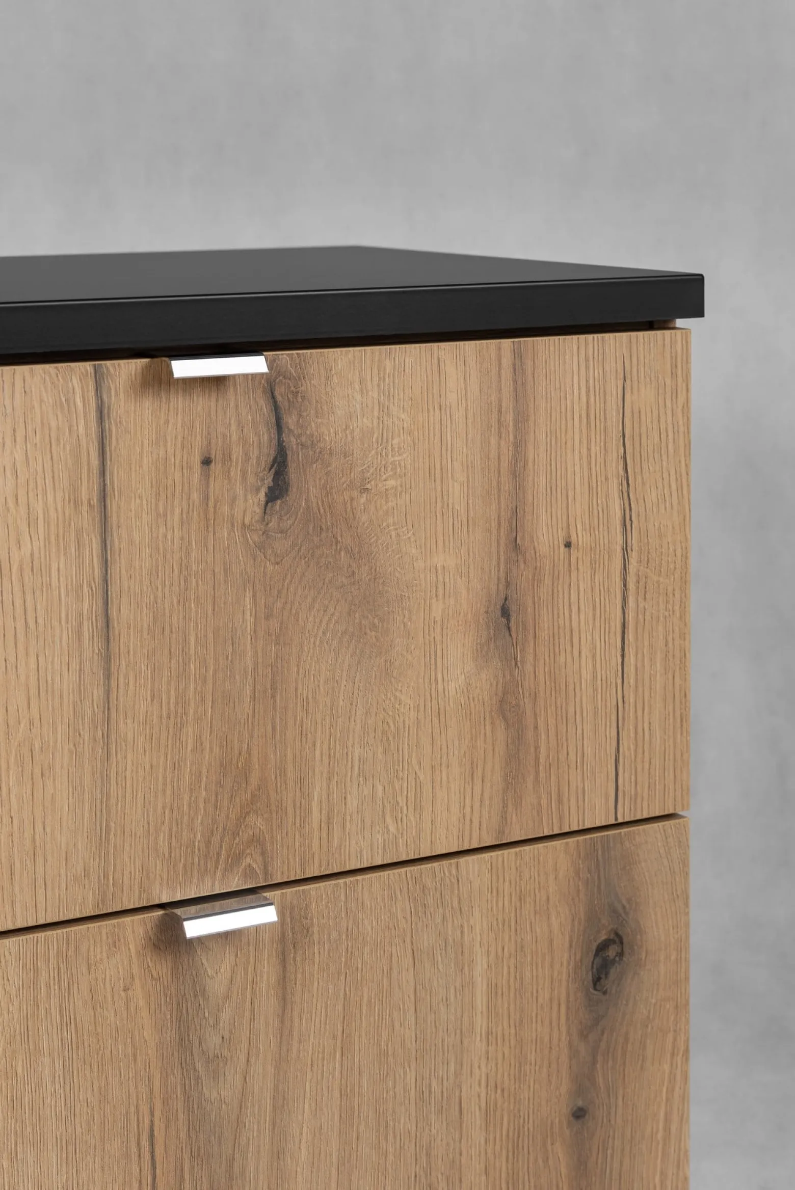 Szafka Pod Umywalkę 80 cm CZARNY BLAT WISZĄCA 2S NOVA OAK