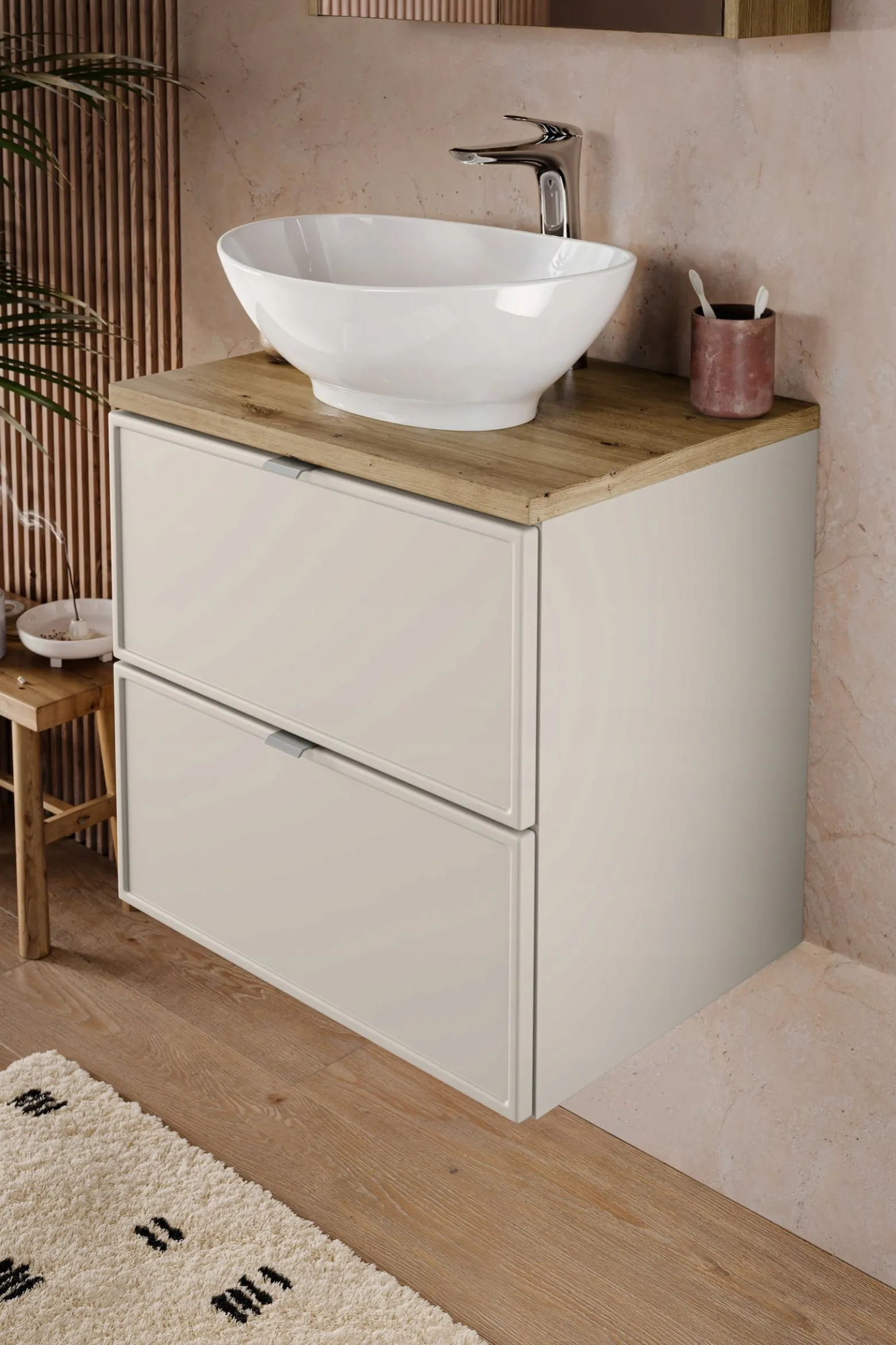 Szafka Pod Umywalkę 60 cm KASZMIR Wisząca 2 Szuflady BELLA
