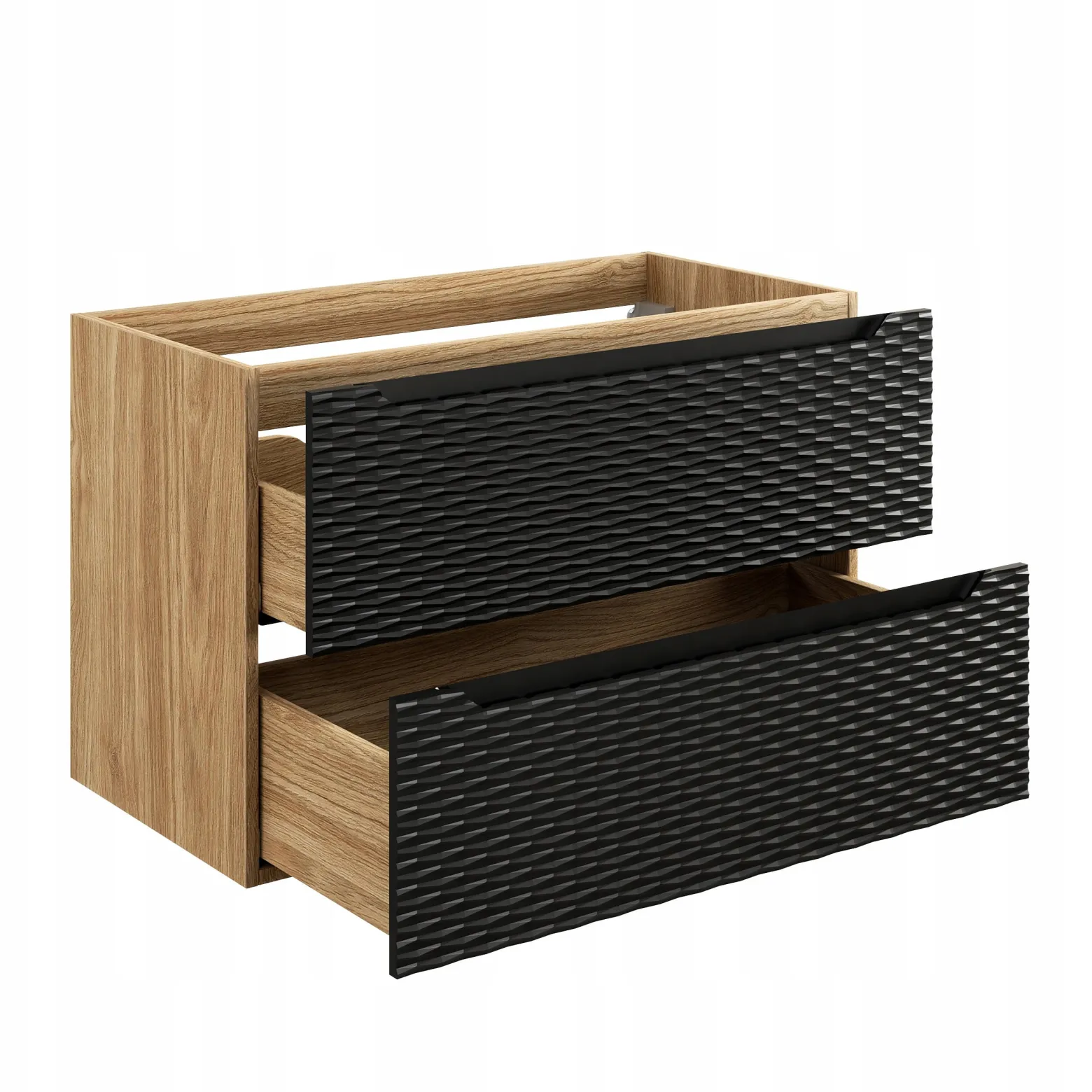 Szafka pod Umywalkę 90 cm Wisząca FRONT 3D! OCEAN BLACK