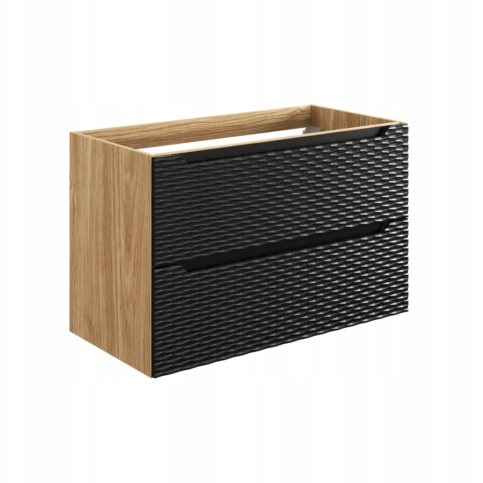 Szafka pod Umywalkę 90 cm Wisząca FRONT 3D! OCEAN BLACK