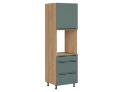 Szafka pod zabudowę piekarnika Iris 60 cm z drzwiami i szufladami cichy domyk zieleń boho