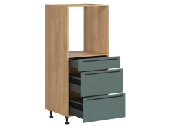 Szafka pod zabudowę piekarnika Iris 60 cm z szufladami cichy domyk zieleń boho