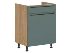 Szafka pod zlewozmywak Iris 60 cm z szufladą cichy domyk zieleń boho