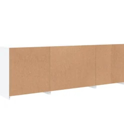 Szafka Regał Biała LED z Drzwiami Szklanymi 202x37x67 cm do Salonu