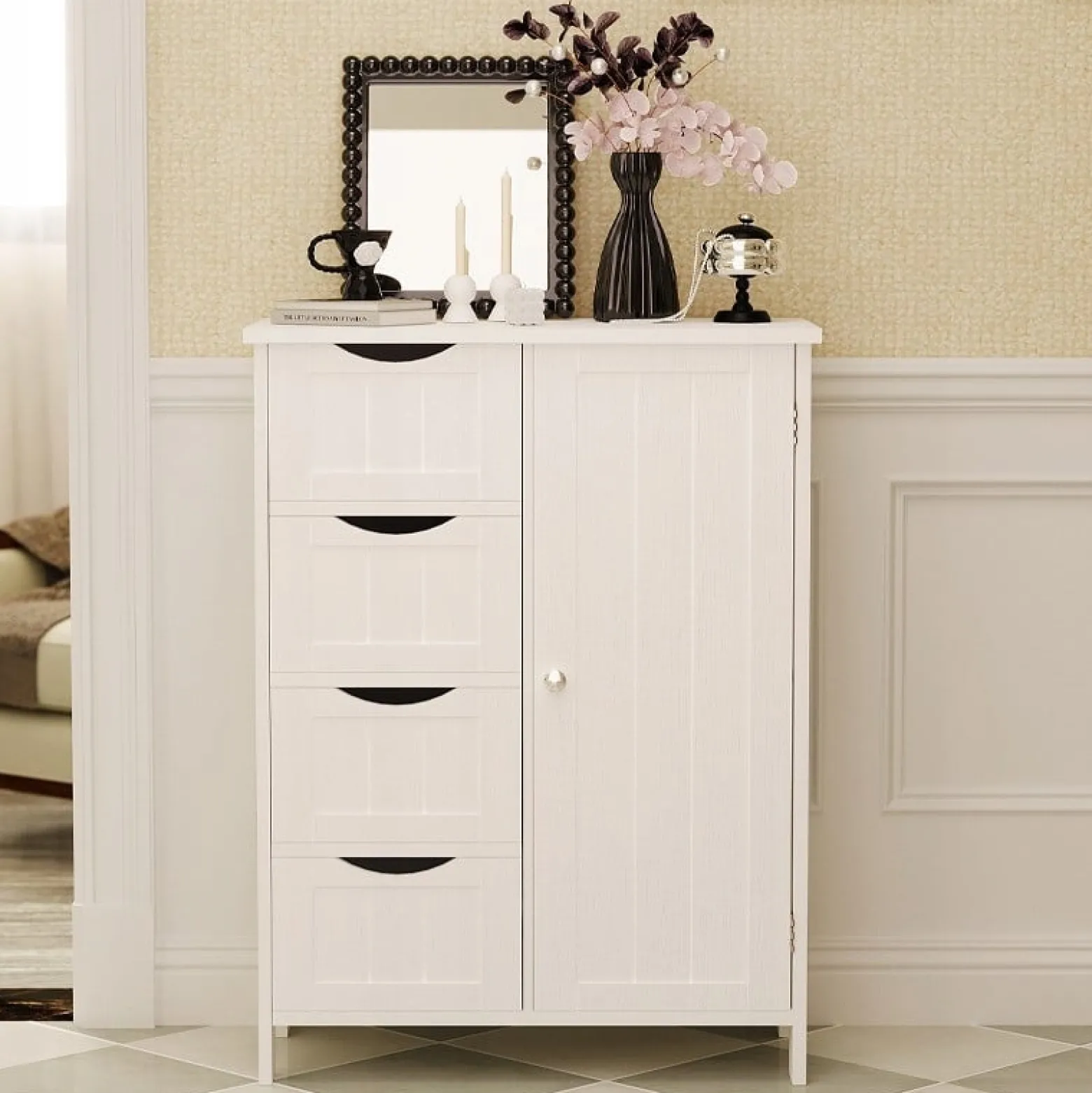 Szafka regał komoda łazienka przedpokój loft 3 szuflady biała wysoka 80 cm