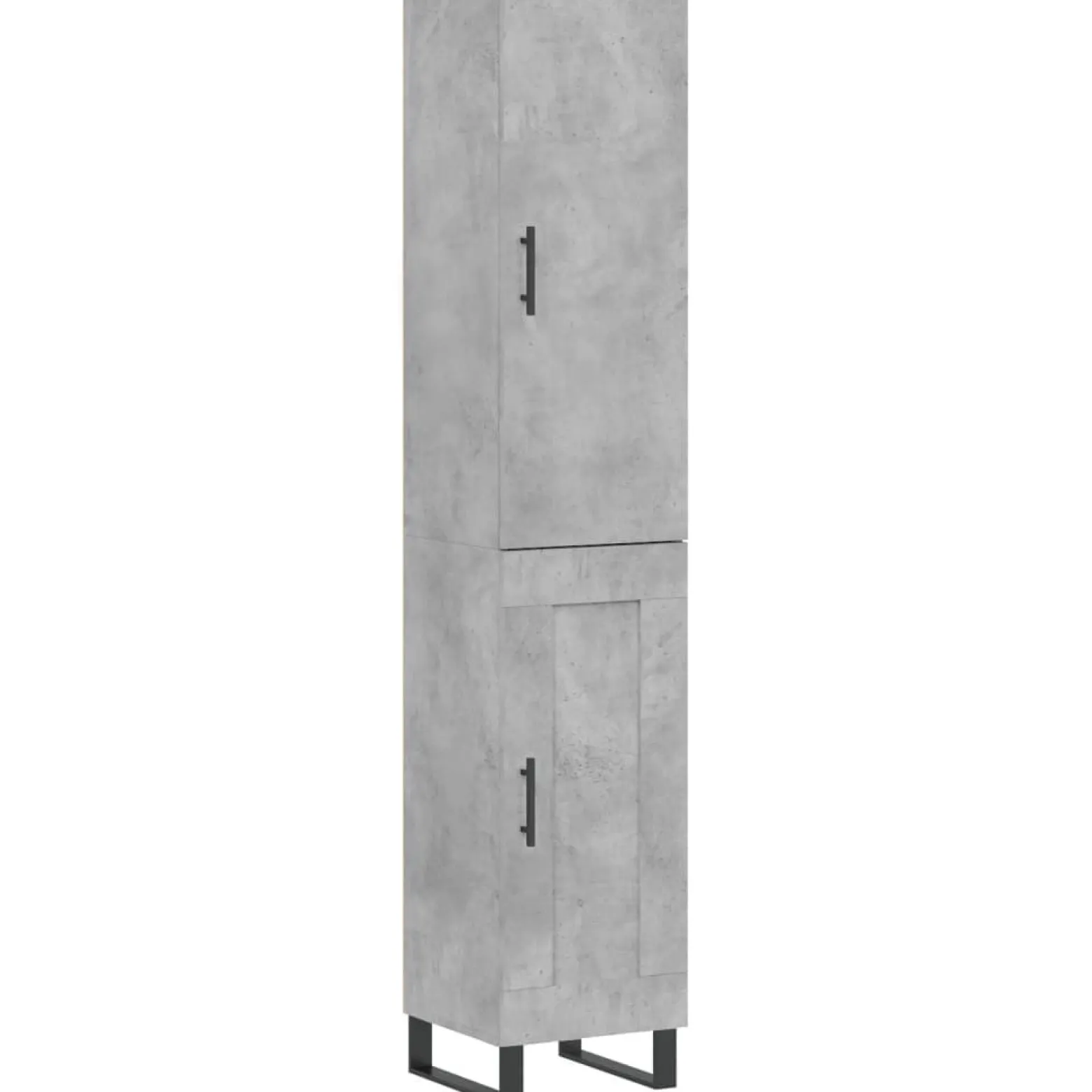 Szafka Regał Komoda Szara Beton z Drzwiami 34.5x34x180 cm do Salonu Pokoju