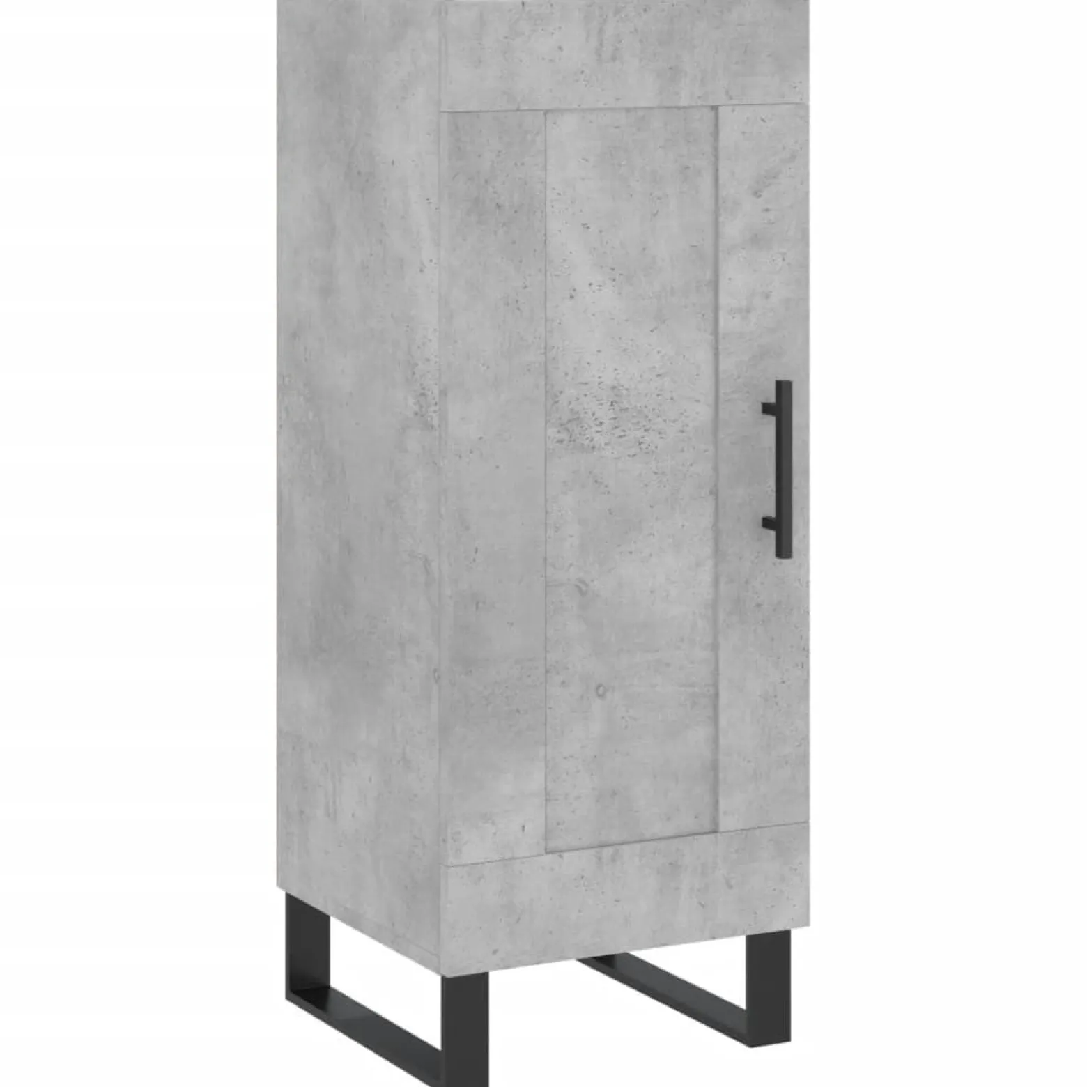 Szafka Regał Komoda Szara Beton z Drzwiami 34.5x34x180 cm do Salonu Pokoju