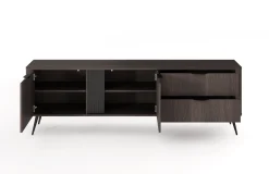 Szafka RTV ARVIS 195 cm - Nowoczesna Szafka z szufladami Dąb Dunin + Czarny