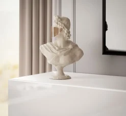 Szafka RTV CALANTE 90 cm z led podwieszana biały połysk