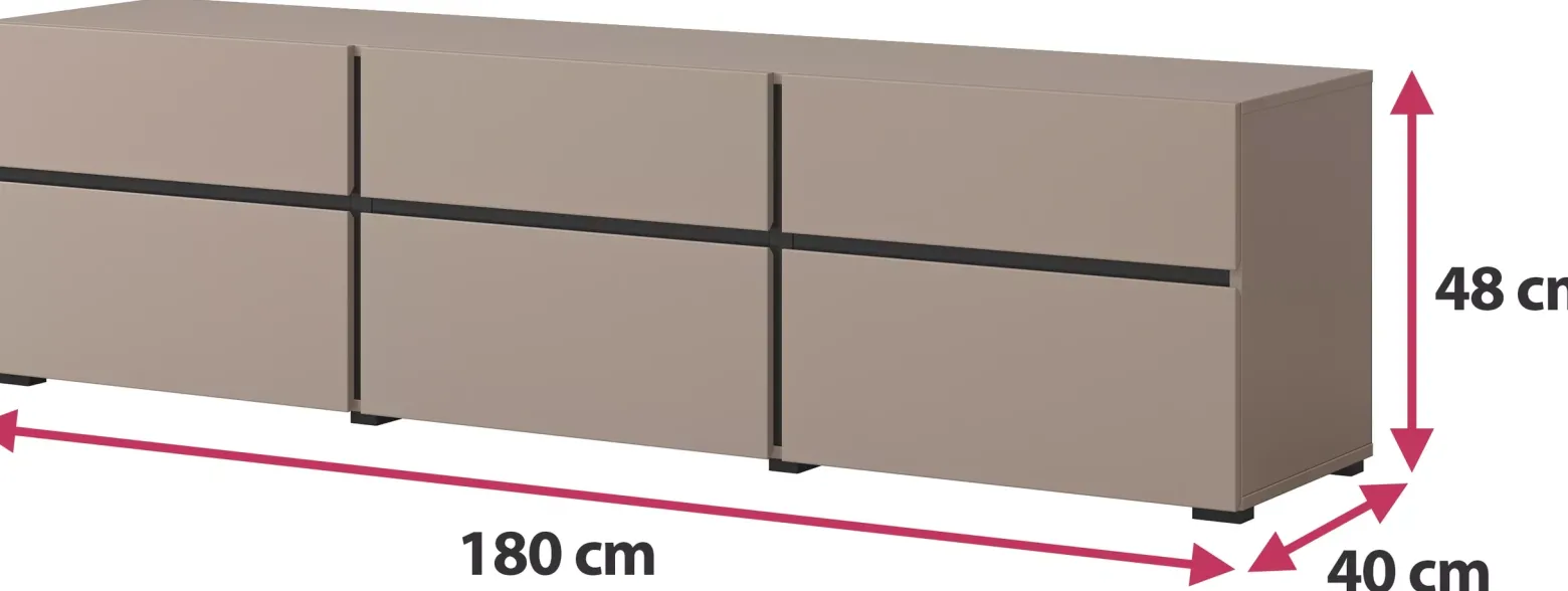 Szafka RTV 180 cm z szufladami CROSS zielony
