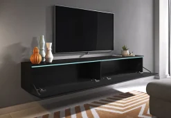 Szafka RTV DONNA 180 w kolorze czarny grafit