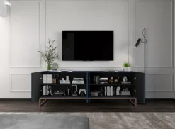 Szafka RTV Glamour Komoda RTV Granatowy MAT 300 cm