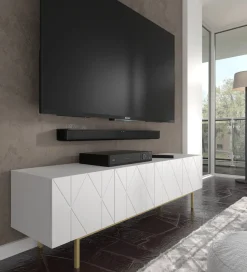 Szafka RTV KAIRO 180 cm 4D biały mat