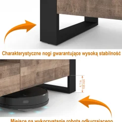 Szafka RTV komoda NUKA 200 cm dąb grange stojąca