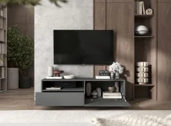 Szafka RTV komoda RTV Loft szuflada grafit MAT 120 cm