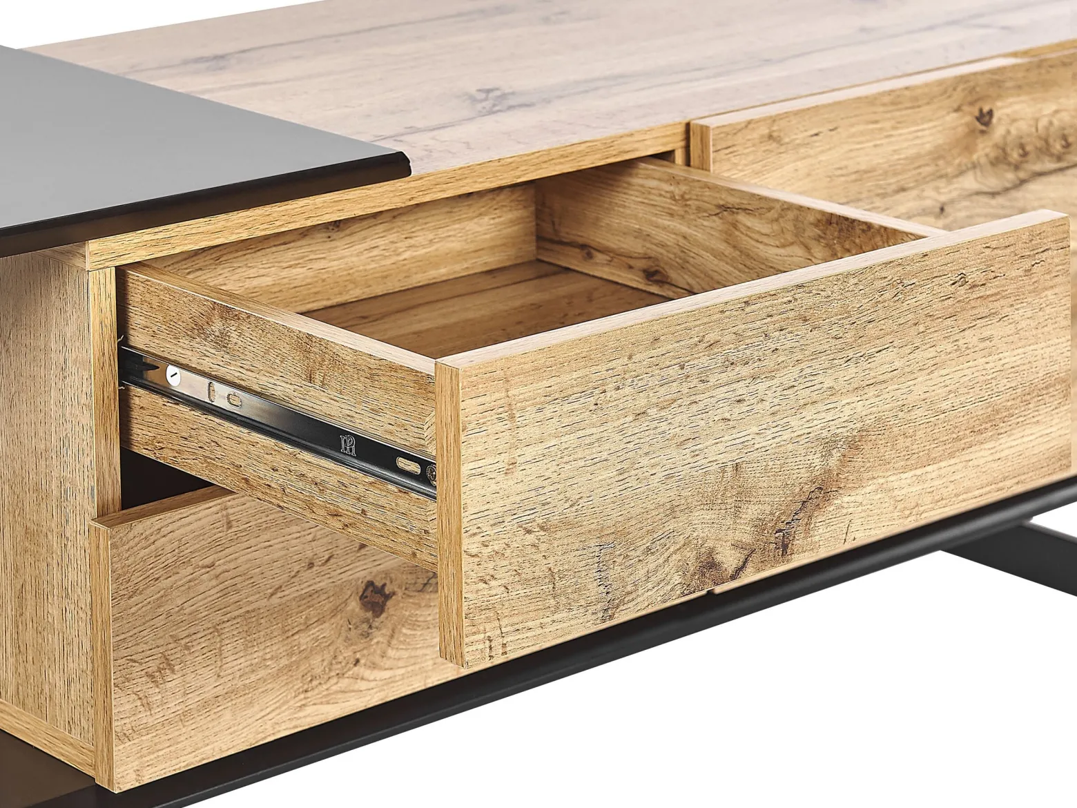 Szafka RTV komoda szuflady półki czarna