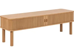 Szafka RTV Ligna 140 cm drzwi lamelowe, Oak lacquered