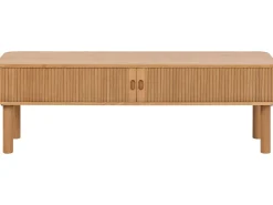 Szafka RTV Ligna 140 cm drzwi lamelowe, Oak lacquered