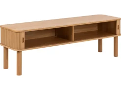 Szafka RTV Ligna 140 cm drzwi lamelowe, Oak lacquered