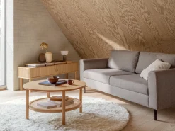 Szafka RTV Ligna 140 cm drzwi lamelowe, Oak lacquered