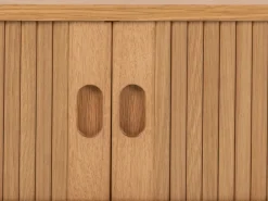 Szafka RTV Ligna 140 cm drzwi lamelowe, Oak lacquered