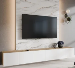 Szafka RTV LION 300 zamknięta pod telewizor, do salonu-artisan+biały