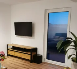 Szafka RTV loft dębowa z szufladami do salonu CAMERON