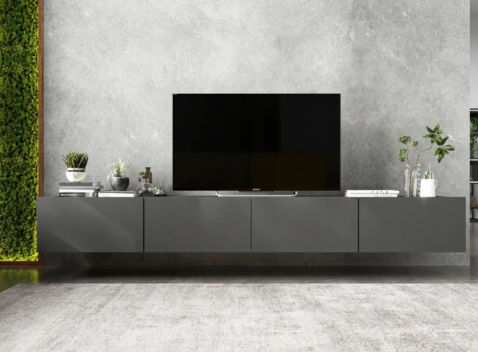 Szafka RTV Loft wisząca grafit komoda RTV Loft 240