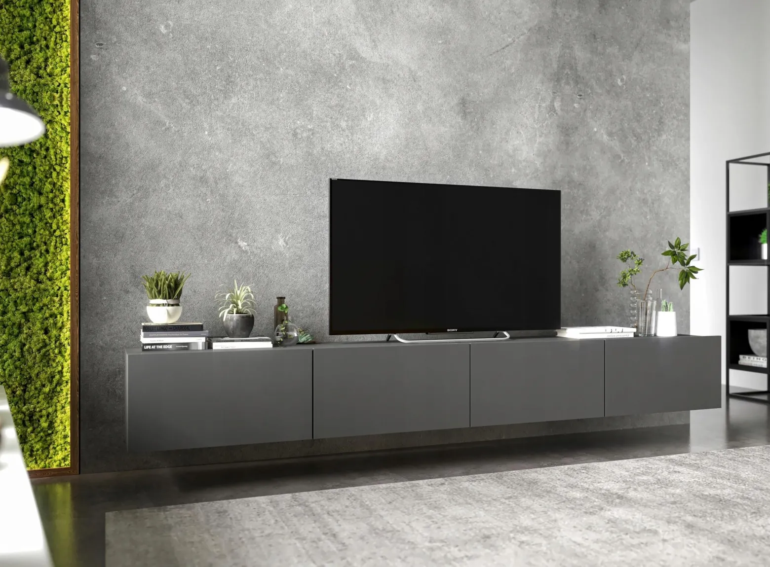 Szafka RTV Loft wisząca grafit komoda RTV Loft 240