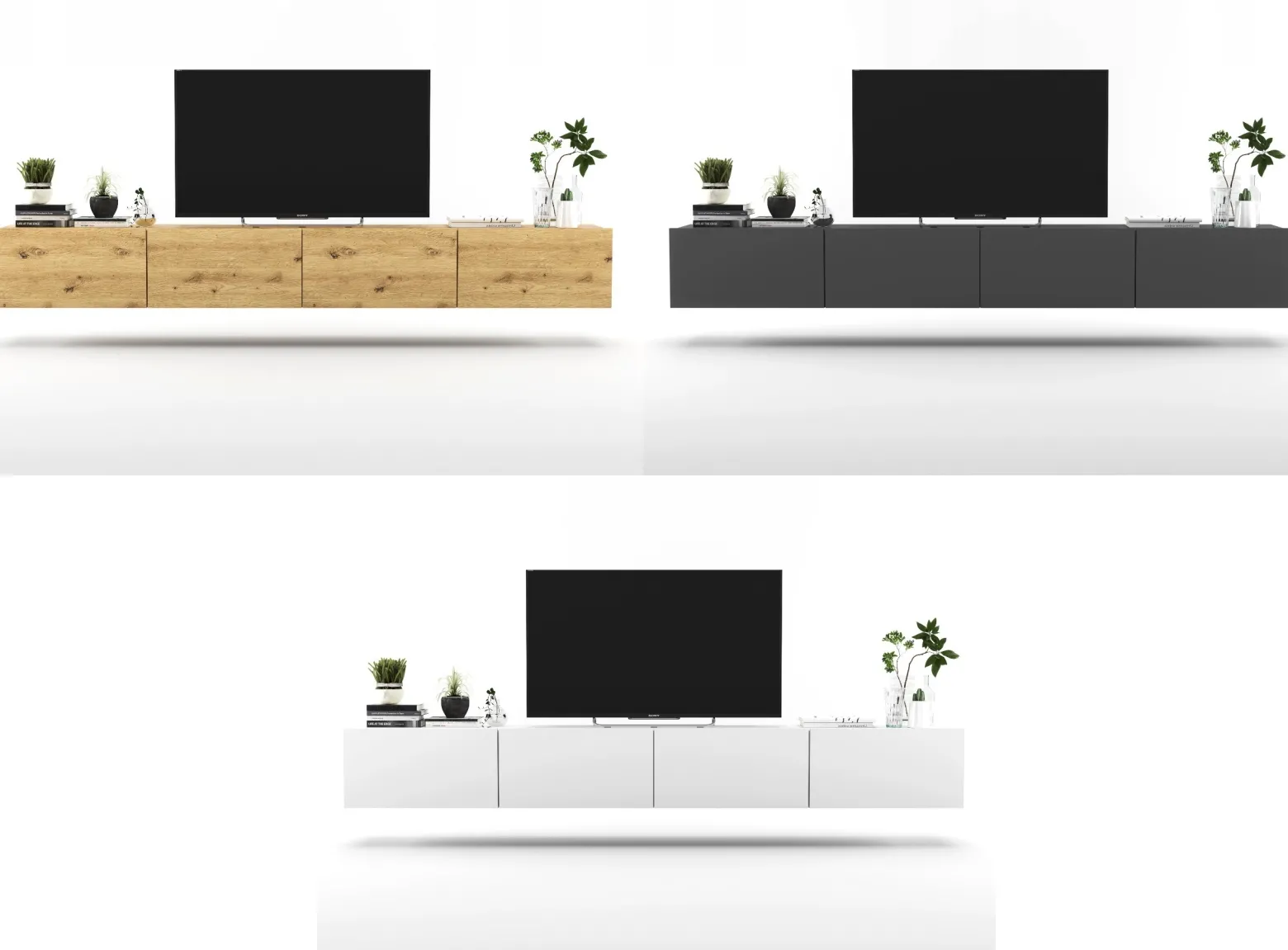 Szafka RTV Loft wisząca grafit komoda RTV Loft 240