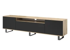 Szafka RTV Masimo 200cm artisan czarny metalowe nóżki